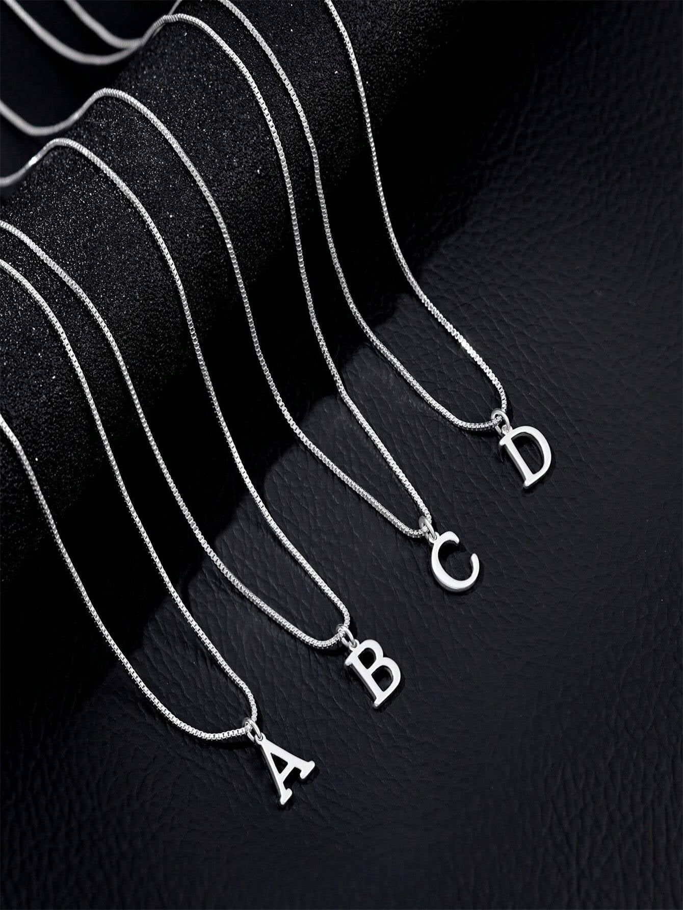 1PcNecklace, Stainless Steel A-Z English Initials Pendant