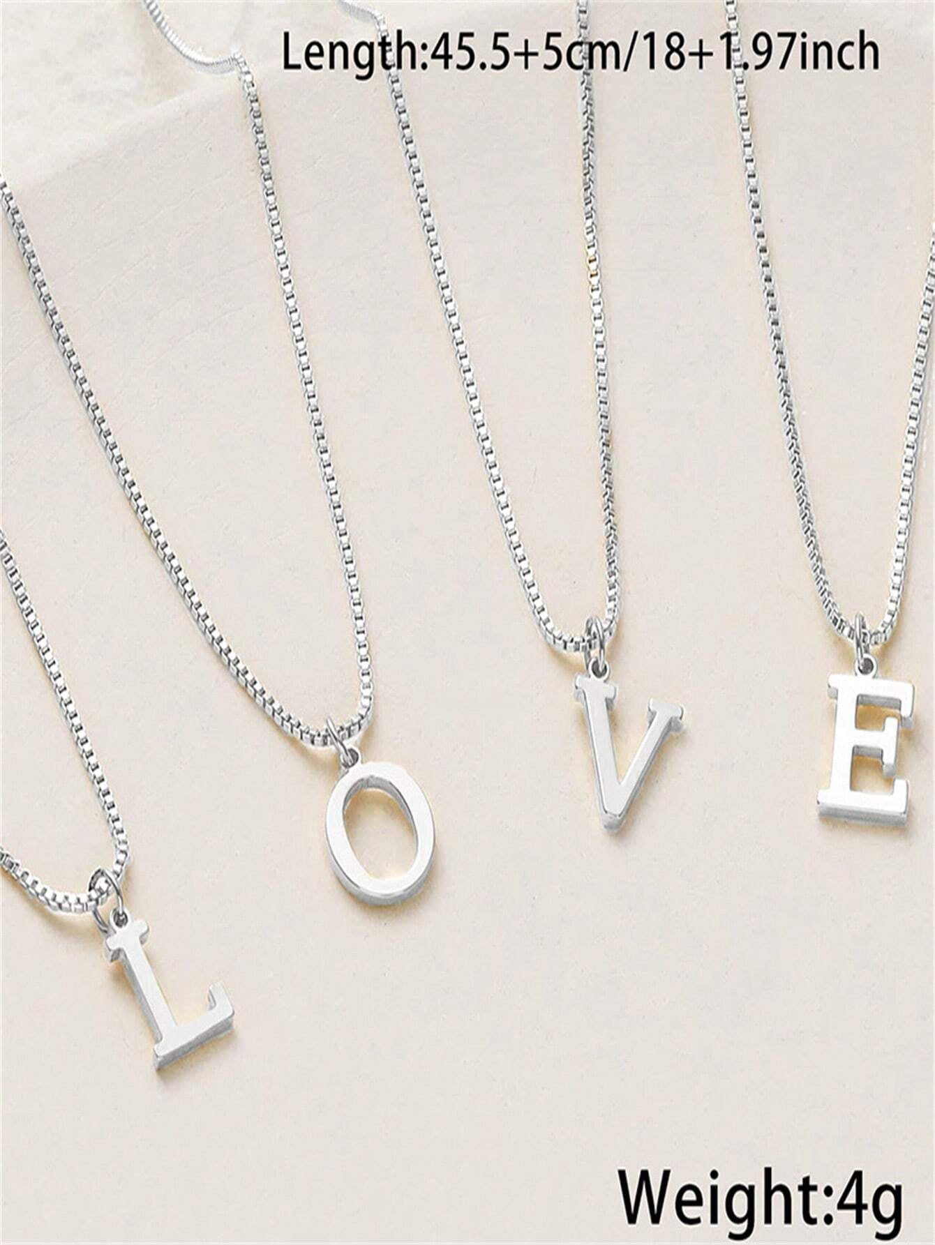 1PcNecklace, Stainless Steel A-Z English Initials Pendant