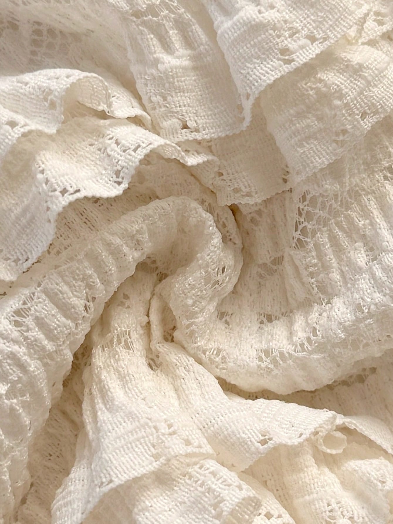 Lace Trim Textured Body Romper