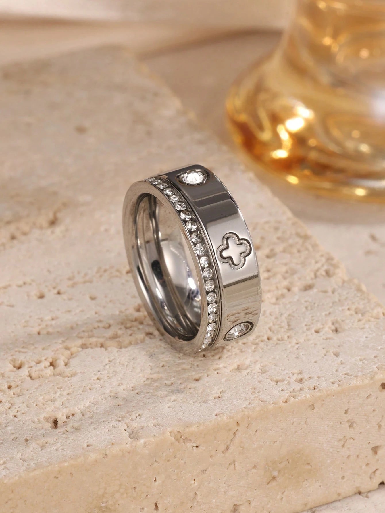 2Pcs Elegant Stainless Steel Rings
