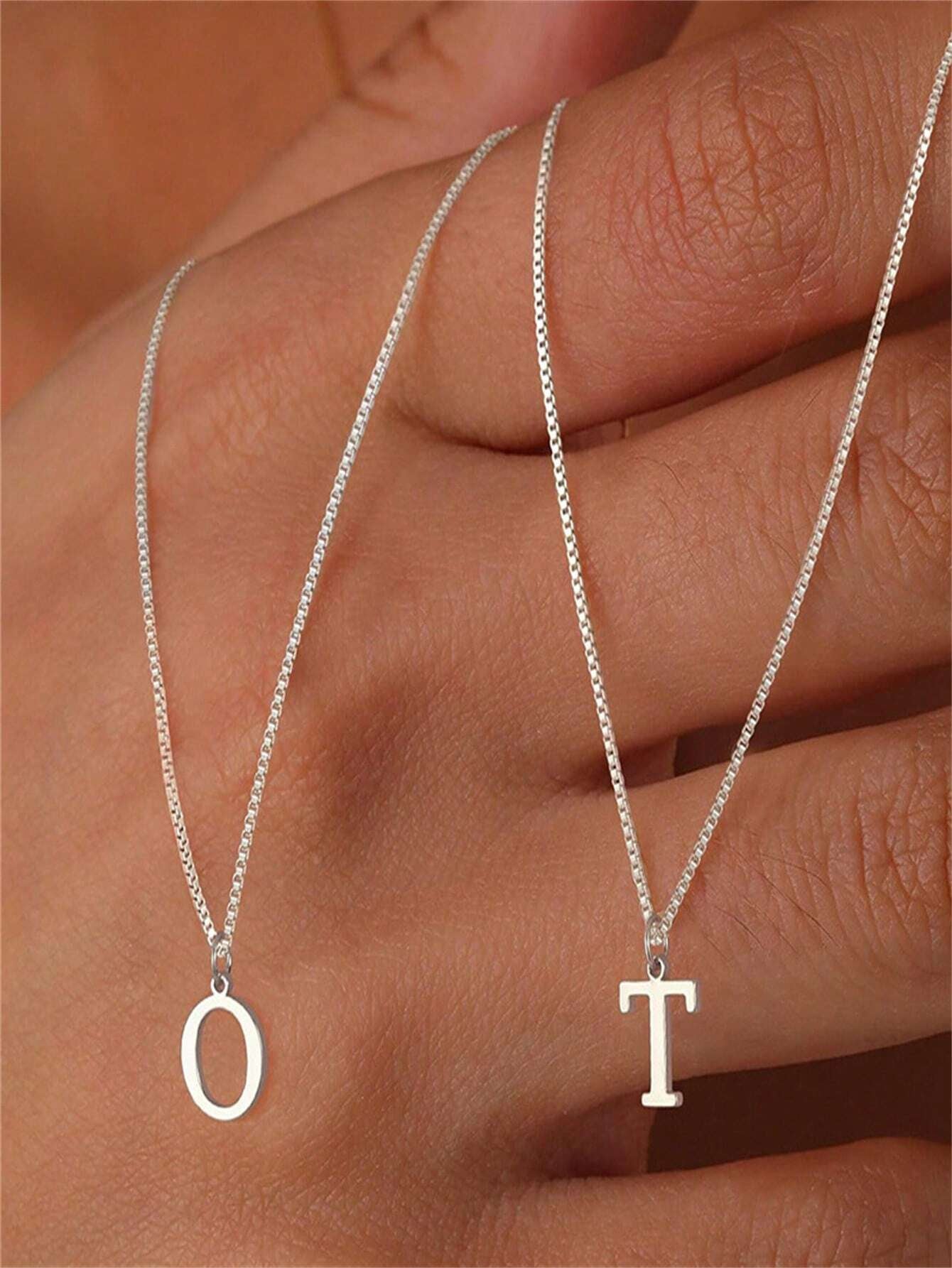 1PcNecklace, Stainless Steel A-Z English Initials Pendant