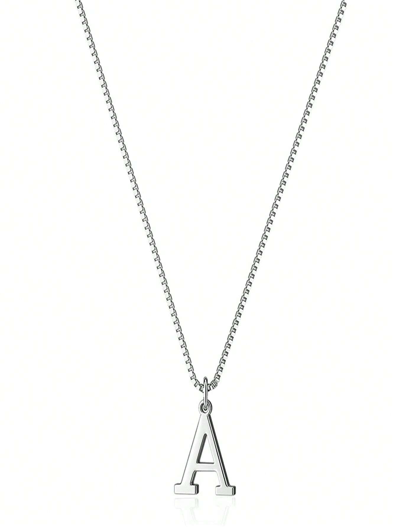 1PcNecklace, Stainless Steel A-Z English Initials Pendant