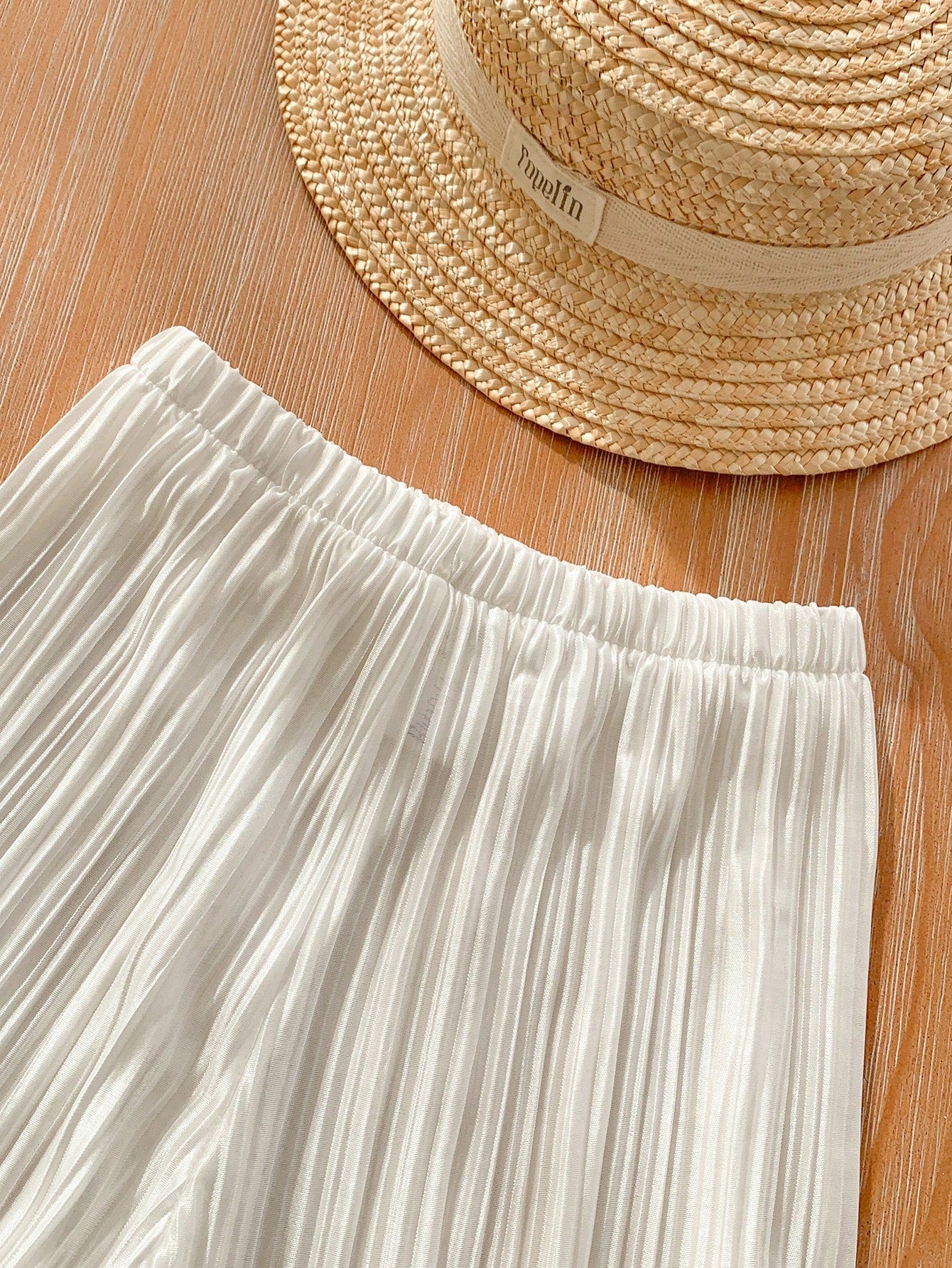 Baby Girls Cute Solid Color Pleated Camisole and Elastic Waist Long Pants 2 Pieces Set