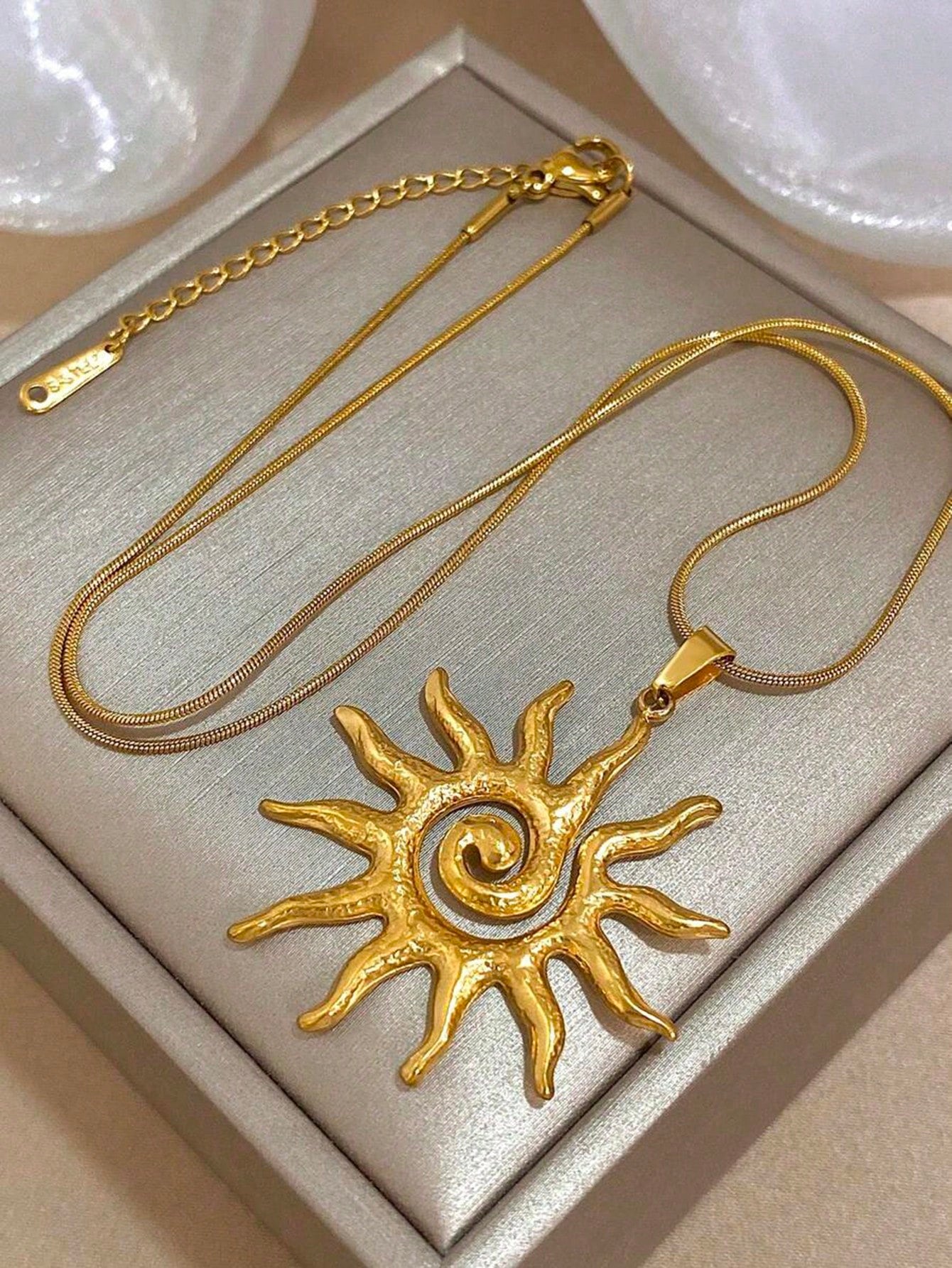 1 Pc Sun Totem Pendant Stainless Steel Necklace