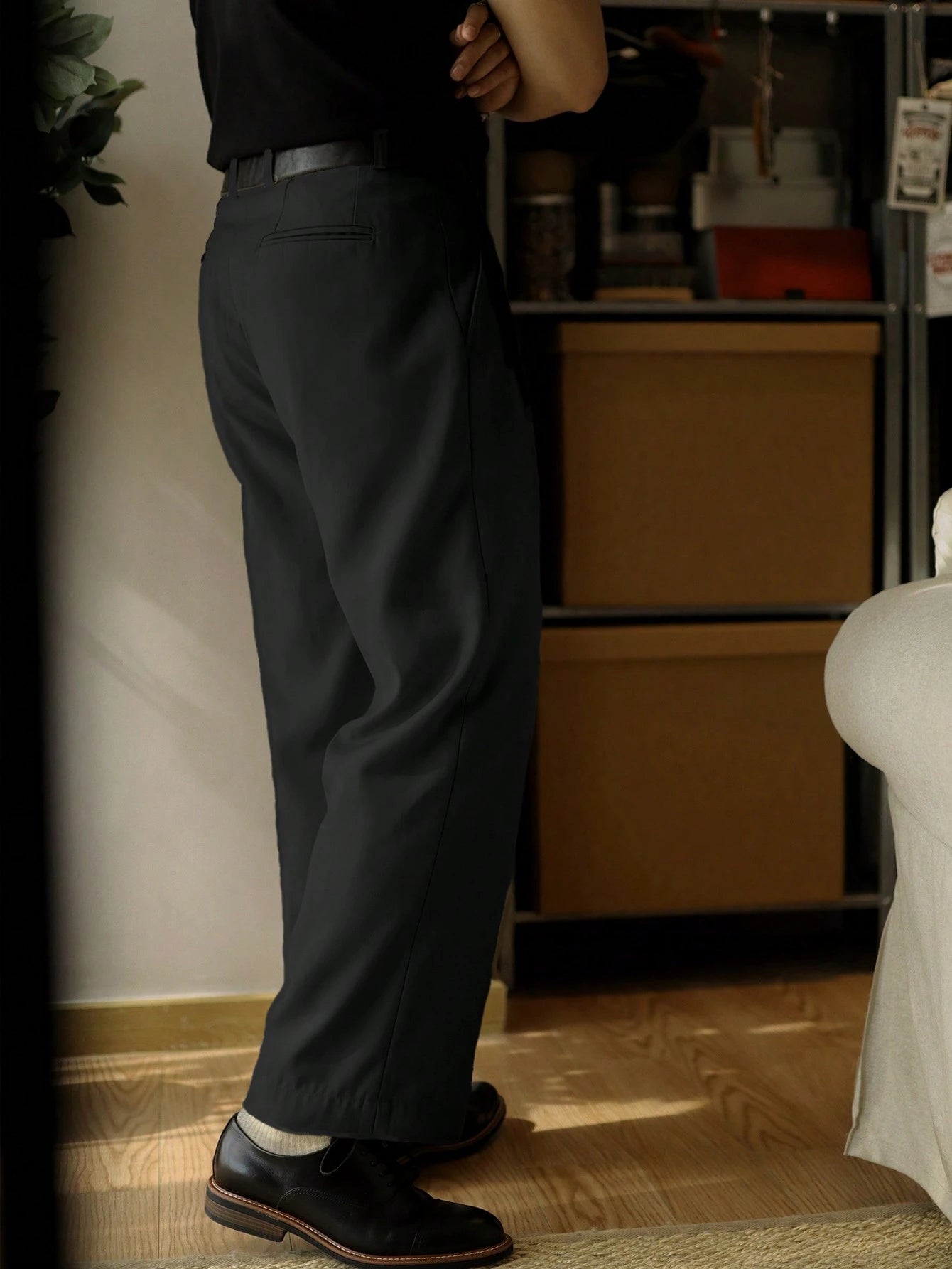 Men's Crease Resistant Straight Leg Dress Pants