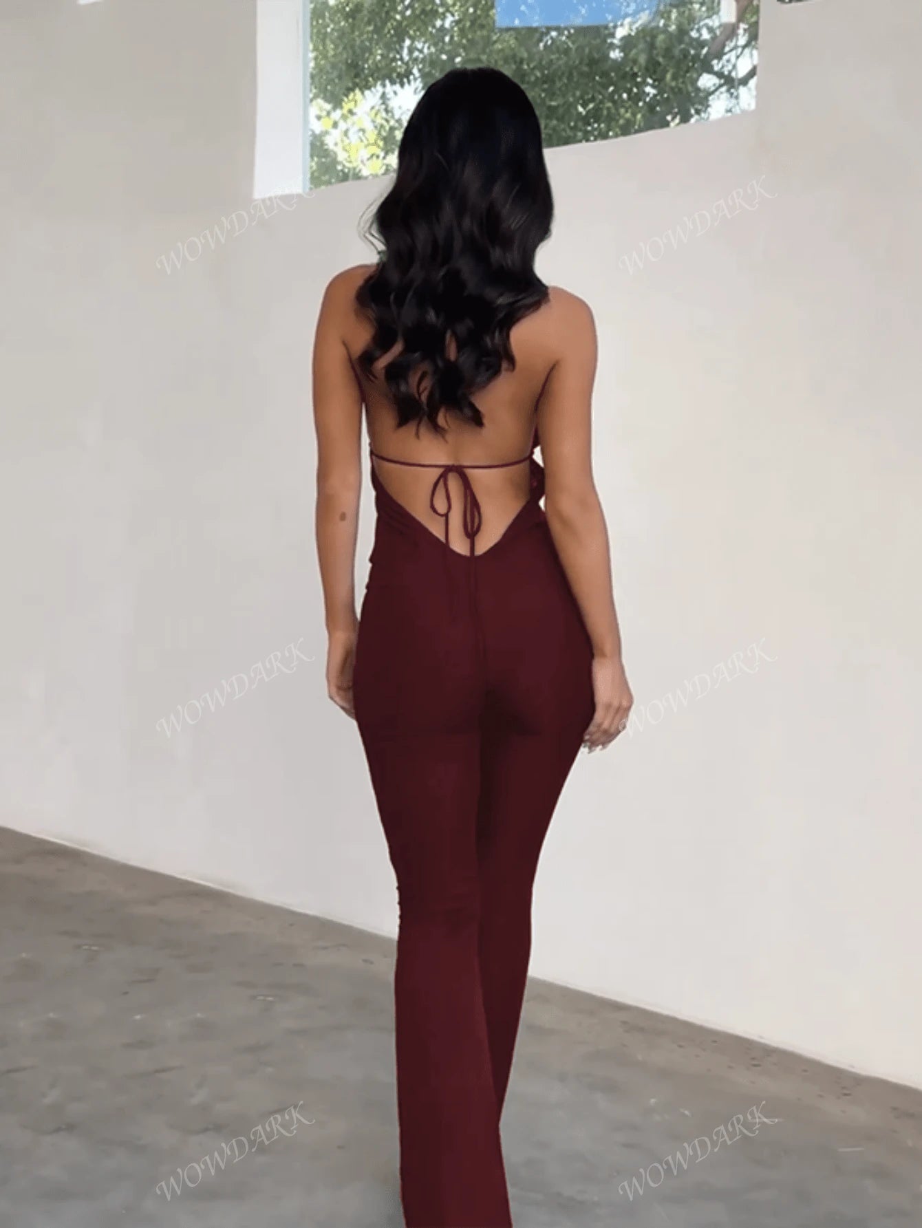 V Neck Drawstring Romper