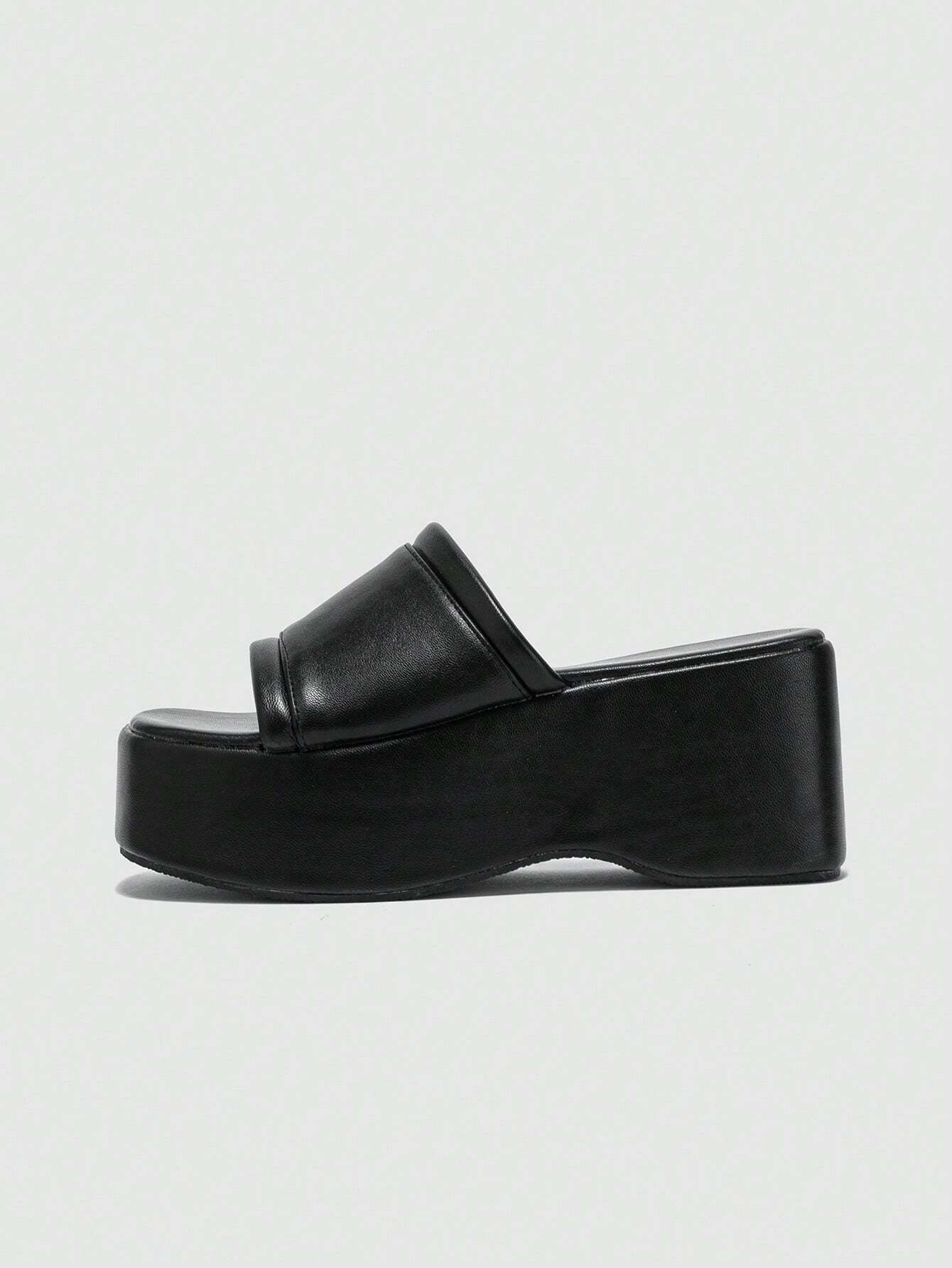 Women Wedge Sandal, Leather Slip-On Anti-Slip Waterproof Platform