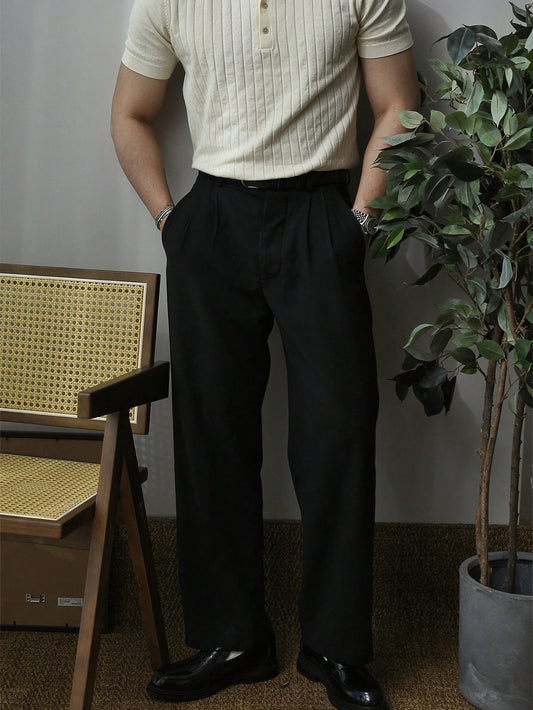 Men's Crease Resistant Straight Leg Dress Pants