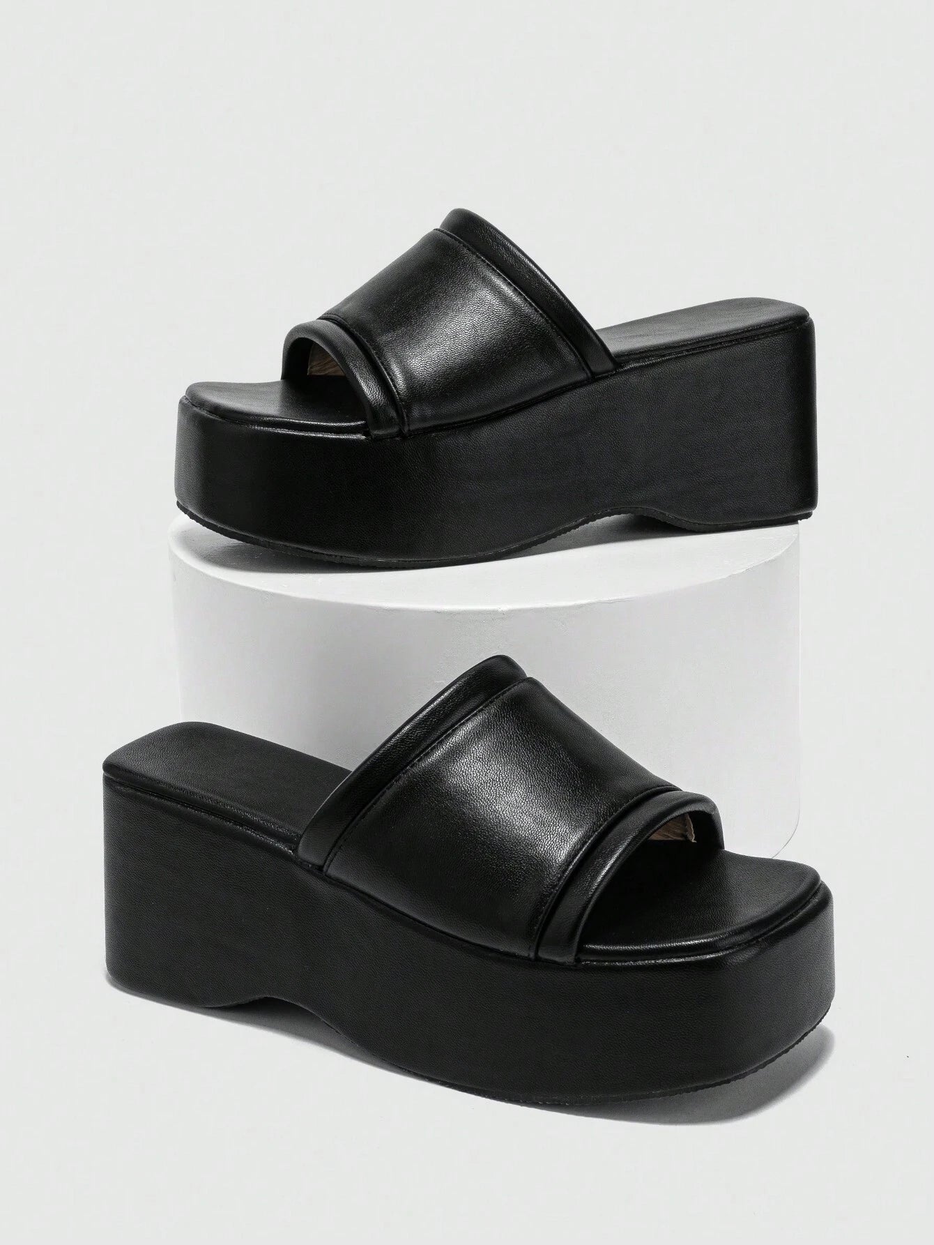 Women Wedge Sandal, Leather Slip-On Anti-Slip Waterproof Platform