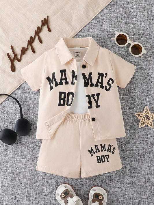 3Pcs/Set Baby Boys Casual Shirt, Short Sleeve T-Shirt and Shorts 