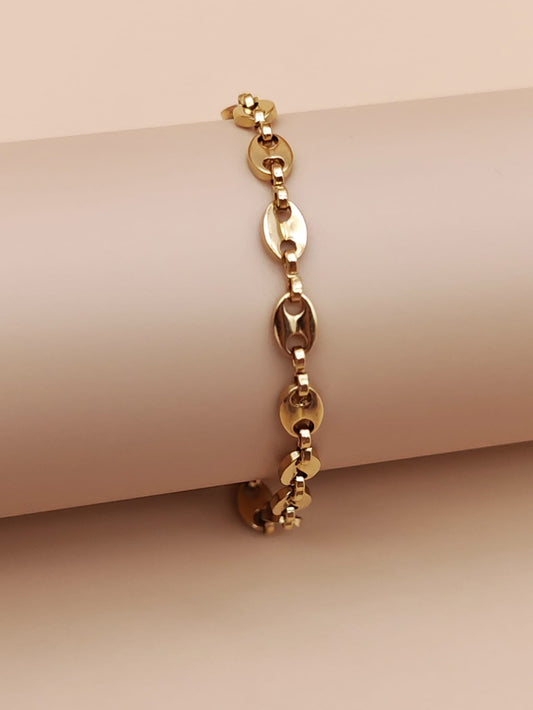 1Pc Fashionable Stainless Steel Oval Chain Bracelet